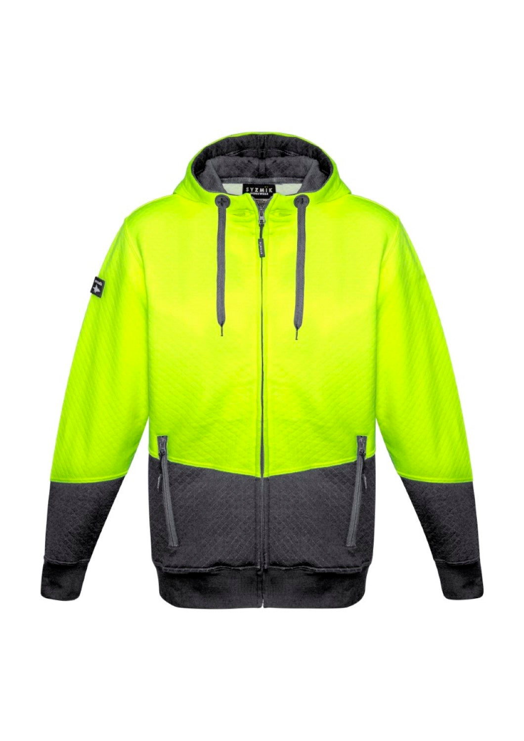 Unisex Hi Vis Textured Jacquard Full Zip Hoodie