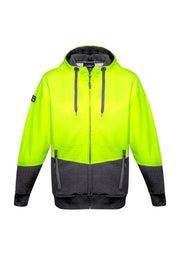 Unisex Hi Vis Textured Jacquard Full Zip Hoodie