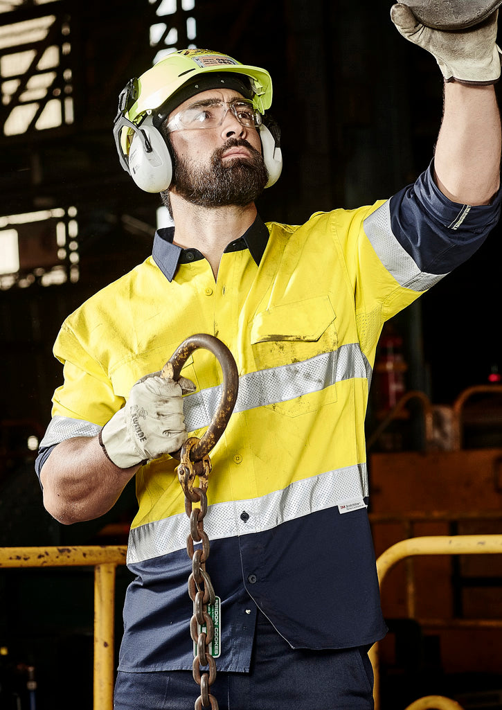 Syzmik Men's Rugged Cooling Taped Hi Vis Spliced Shirt ZW129