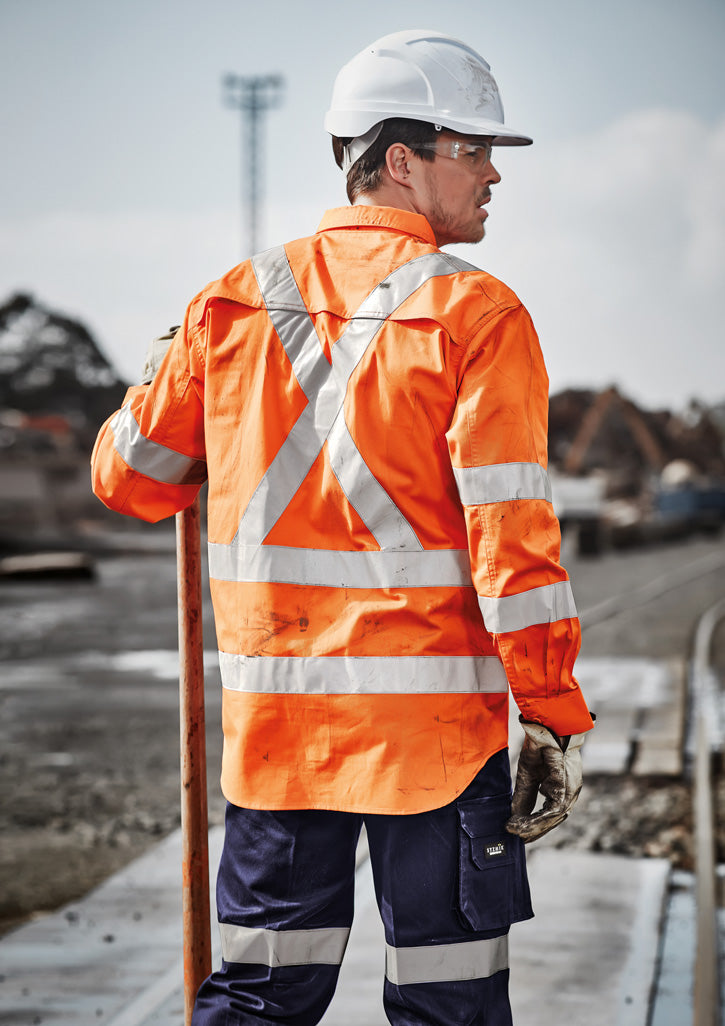 Syzmik Men's Hi Vis X Back Taped Shirt ZW690