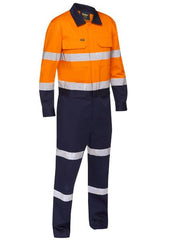 Bisley Taped Hi Vis Coveralls With Waist Zip Opening