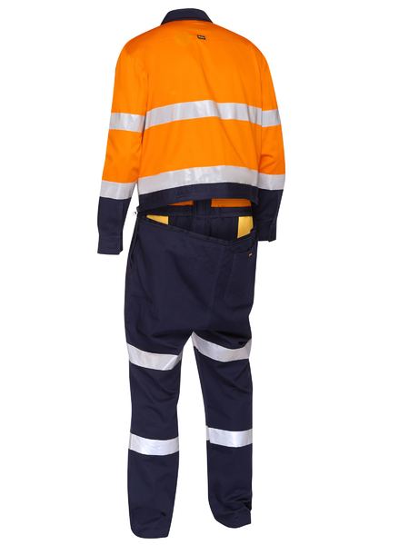 Bisley Taped Hi Vis Coveralls With Waist Zip Opening