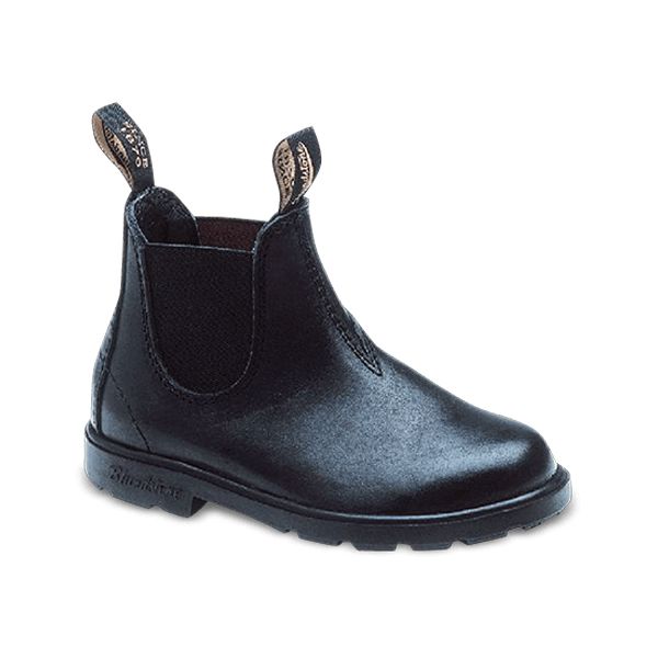 Kids Black Elastic Side Boot - V Cut