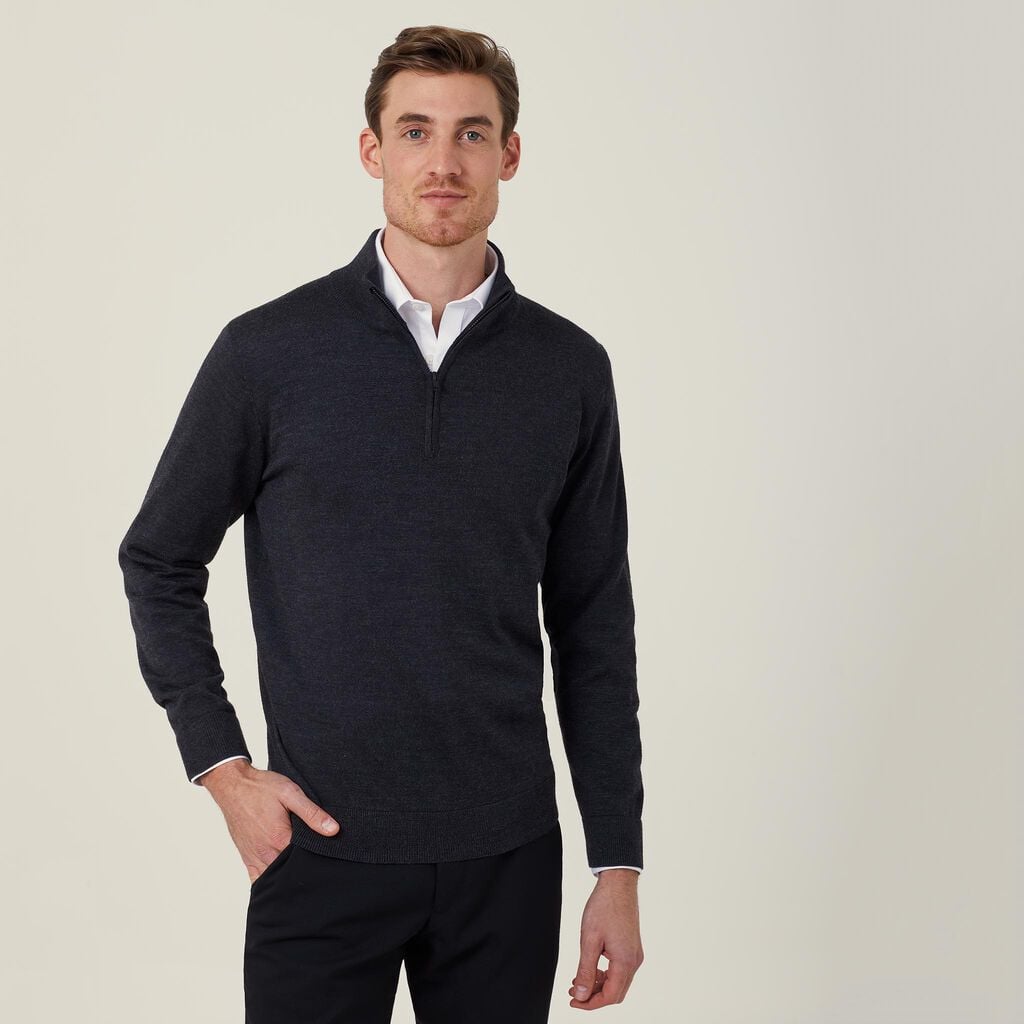 NNT Long Sleeve Zip Neck Jumper CATE37