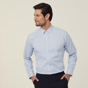 Shirt Stretch Long Sleeve Men's Avigon Fine Block Stripe Light Blue Stripe CATJD9