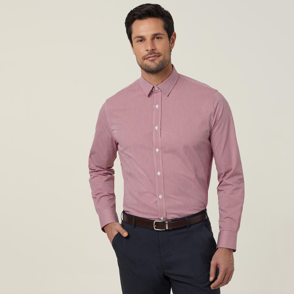 Avignon Gingham Check Long Sleeve Slim Shirt