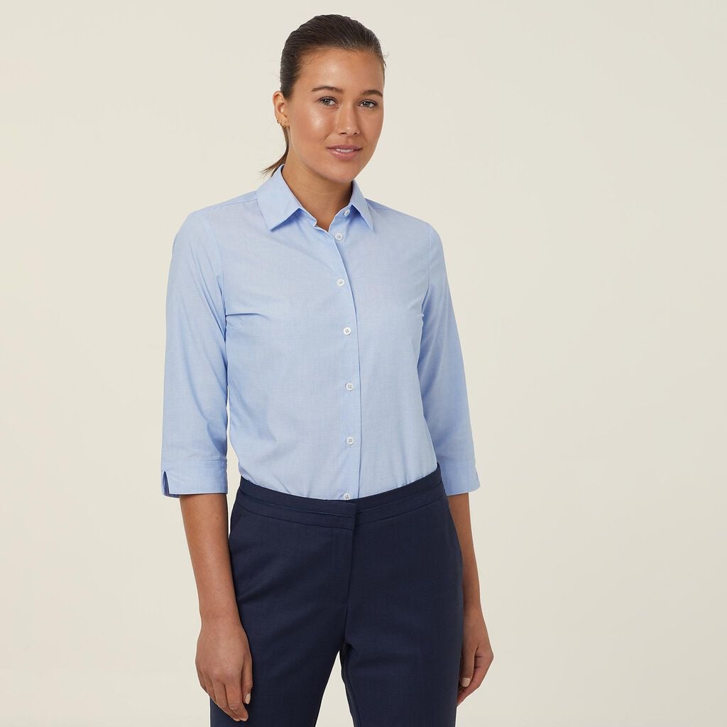 Poly Cotton End-on-end 3/4 Sleeve Shirt CATUDH