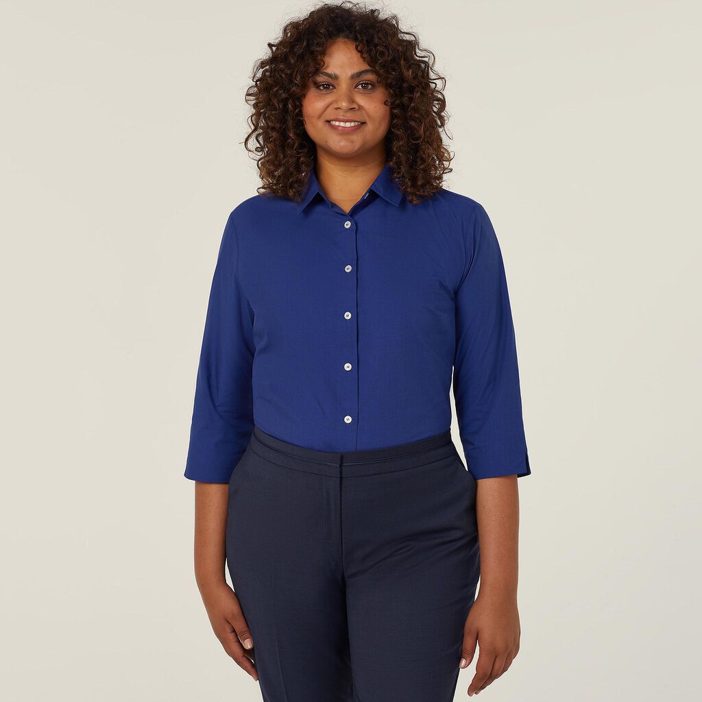 Poly Cotton End-on-end 3/4 Sleeve Shirt