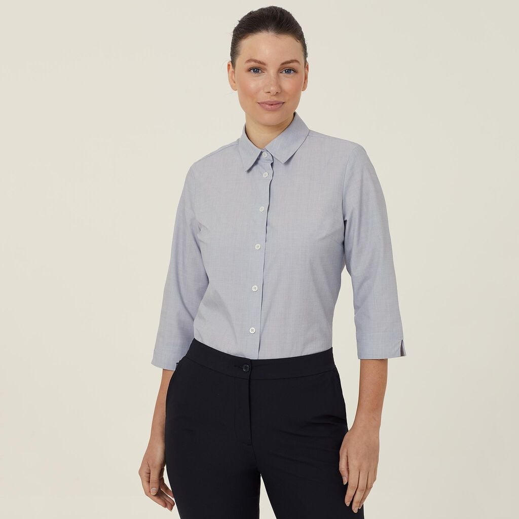 Poly Cotton End-on-end 3/4 Sleeve Shirt CATUDH