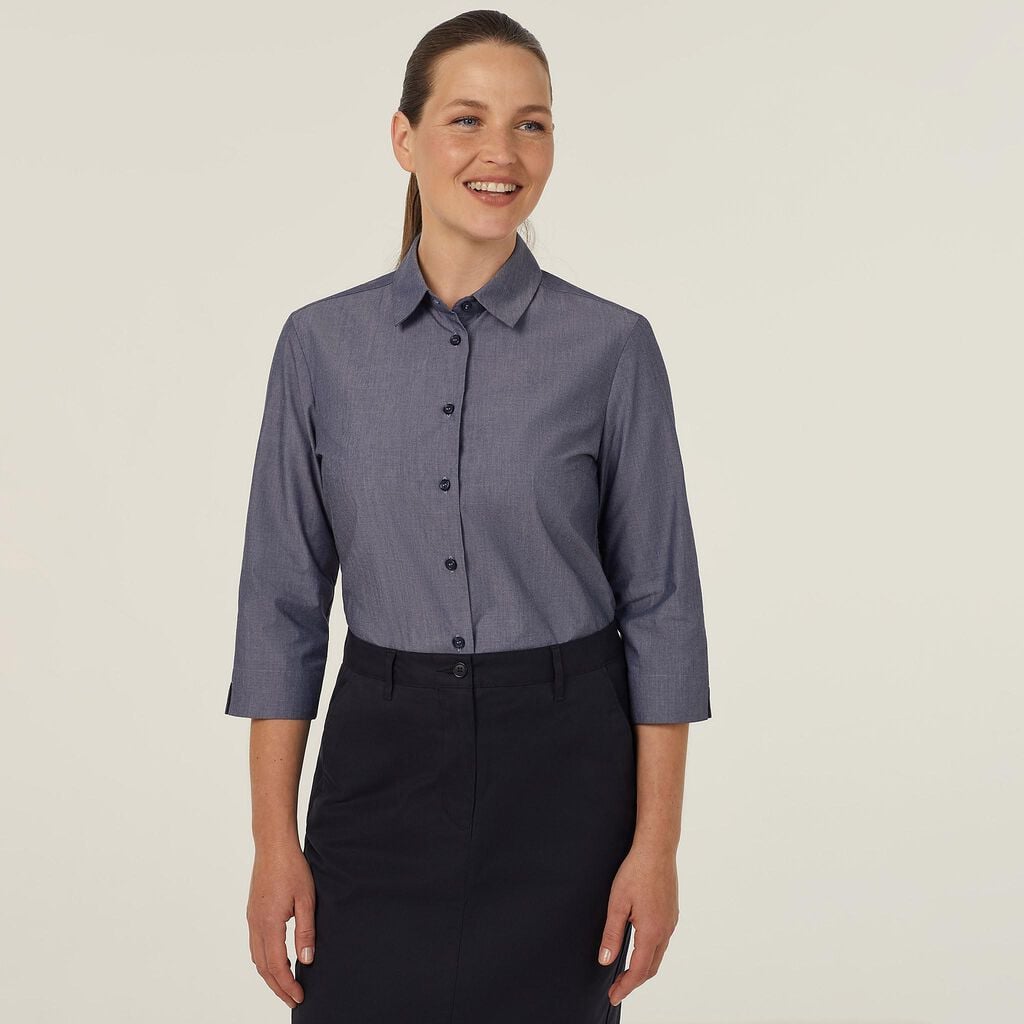 Poly Cotton End-on-end 3/4 Sleeve Shirt CATUDH
