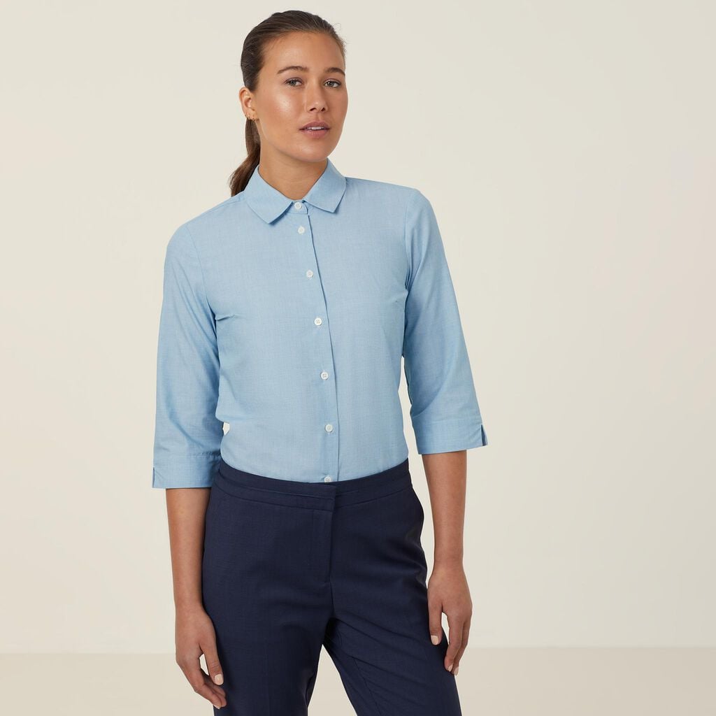 Poly Cotton End-on-end 3/4 Sleeve Shirt CATUDH