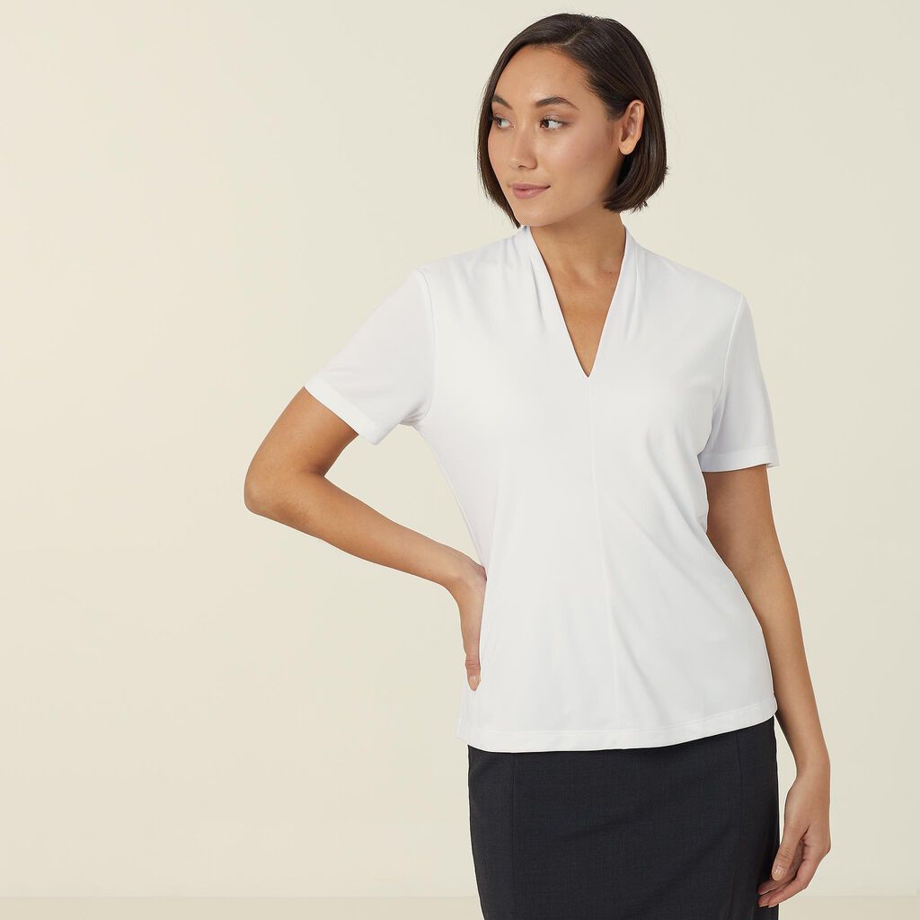 NNT Ladies V Neck Jersey Top