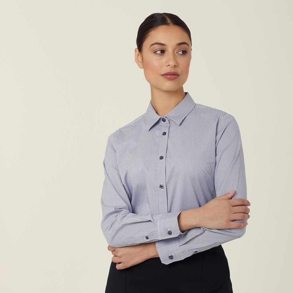 NNT Avignon Gingham Check Long Sleeve Slim Shirt