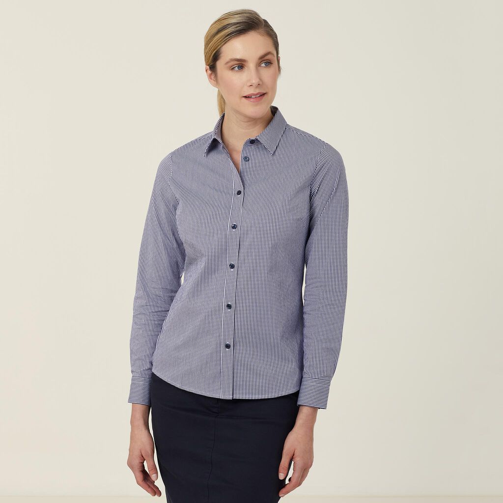 NNT Avignon Gingham Check Long Sleeve Slim Shirt
