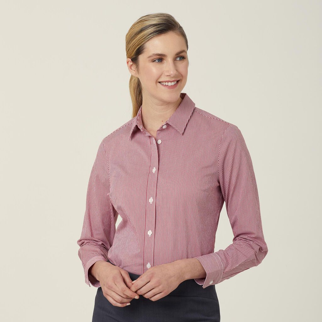 NNT Avignon Gingham Check Long Sleeve Slim Shirt