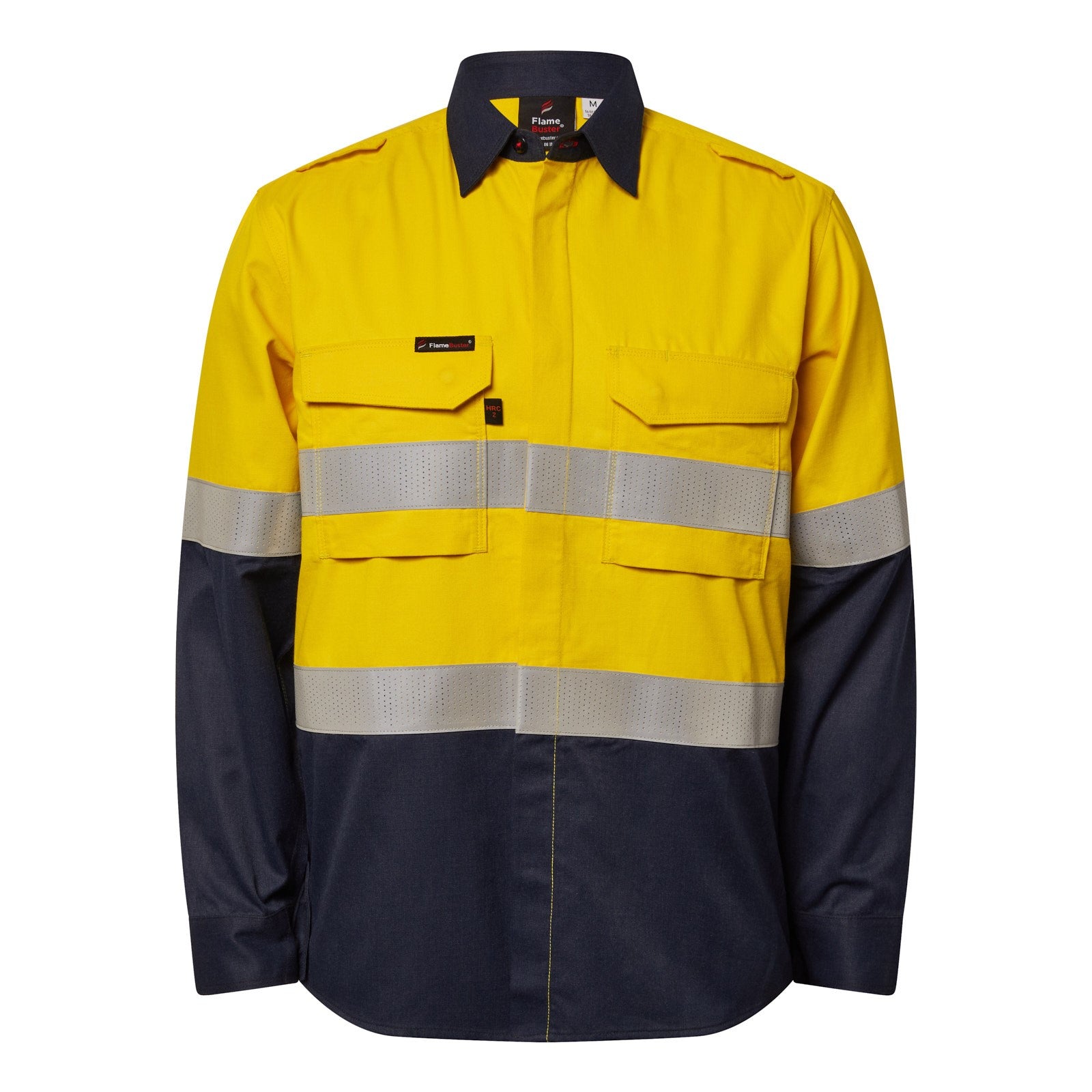 Torrent HRC2 Mens Hi Vis Two Tone Open Front Shirt With Gusset Sleeves And Fr Reflective Tape