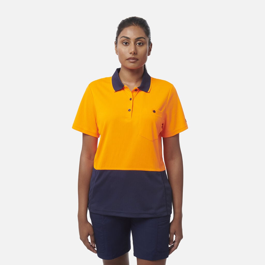 King Gee Women's Spliced Polo S/S K44735