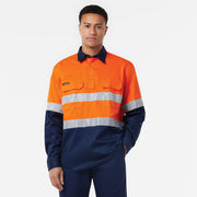 King Gee Closed Front - Men's Longsleeve Cotton Shirt K54007