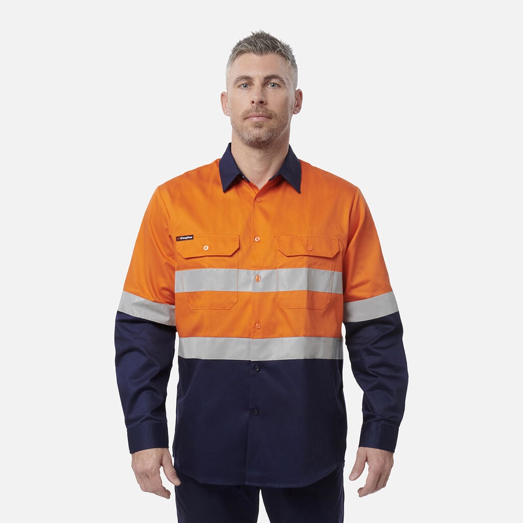 Reflective Spliced Drill Shirt L/S K54315