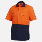 Workcool 2 Hi Vis Two Tone Short Sleeve Drill Work Shirt