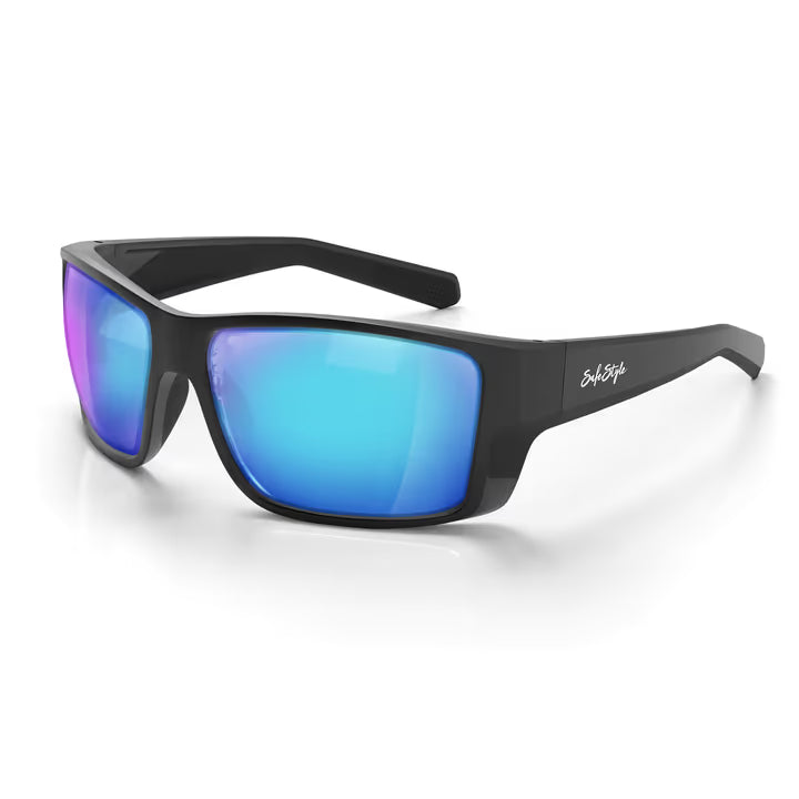 Keels Matte Black Frame Mirrors Blue Polarised Lens SKE091-030401