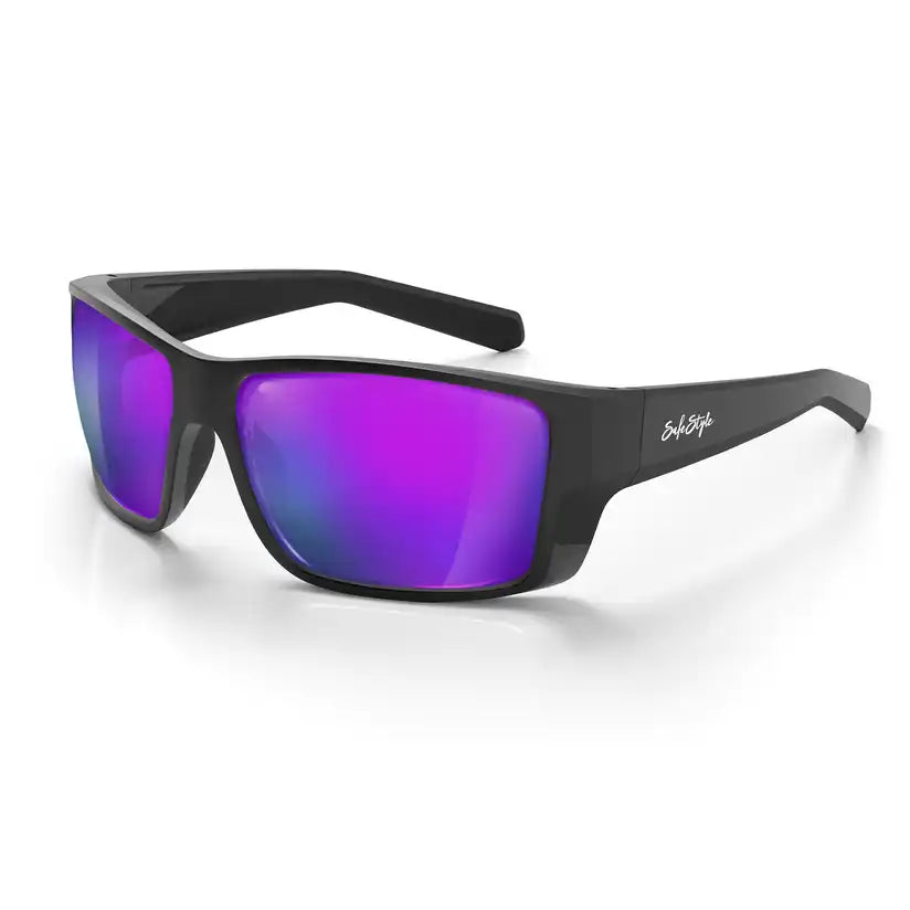 Keels Matte Black Frame Mirrors Purple Polarised Lens SKE161-030407