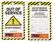 Out Of Service Tag -125mm X 75mm
