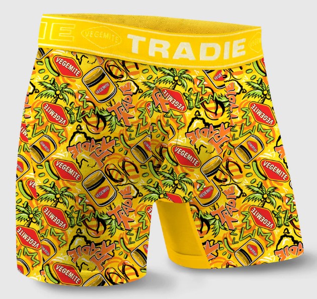 Tradie Mens Bamboo No Chafe Mid Leg Trunk Vege Palms MJ4624SK