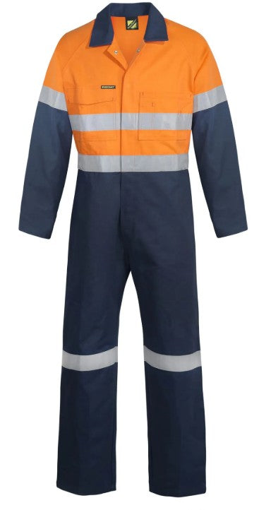 Hi Vis Two Tone Cotton Drill Coveralls with CSR Reflective Tape