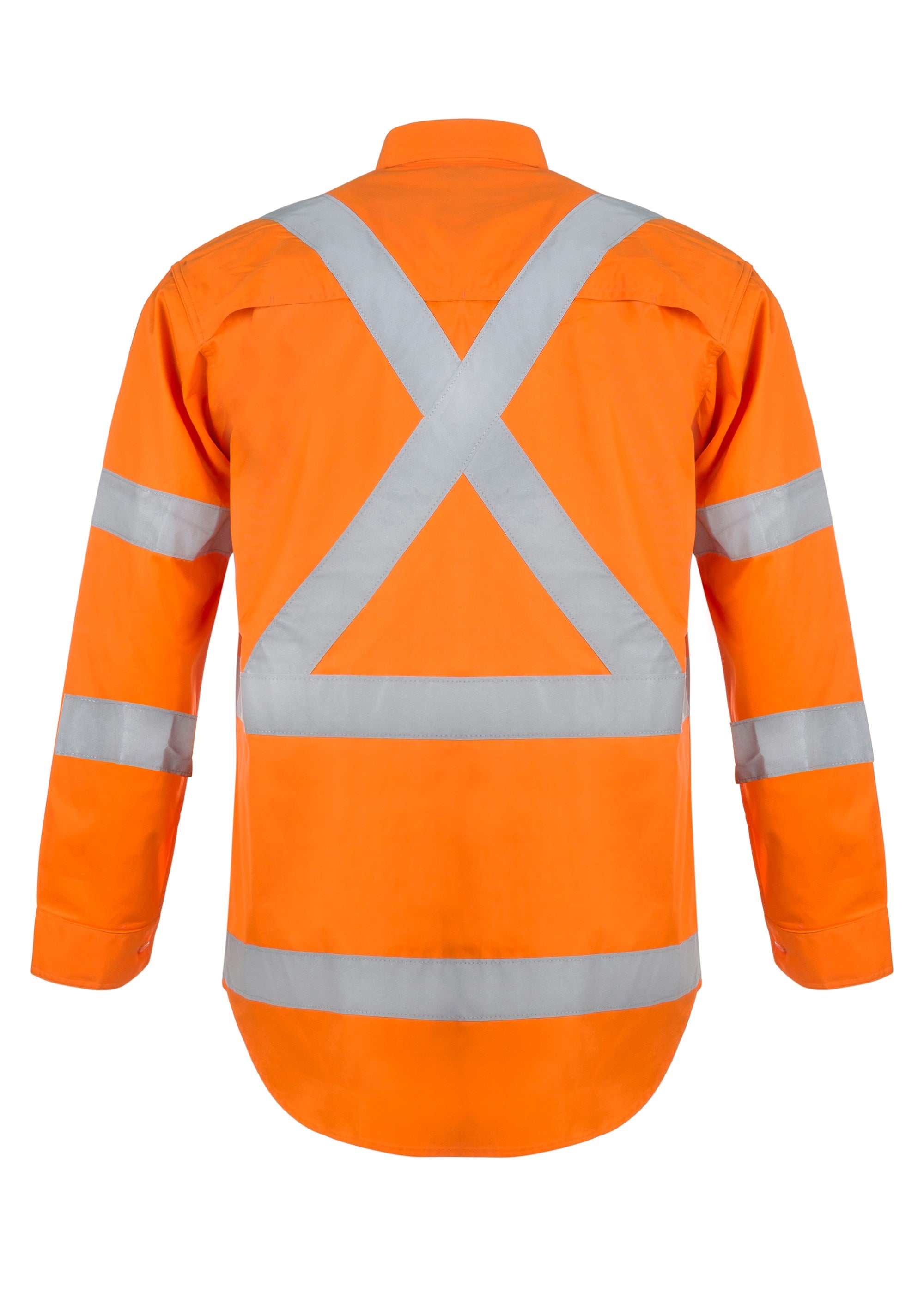 Hi Vis Long Sleeve Shirt With X Pattern And CSR Reflective Tape -day/night Use