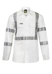 Hi Vis Long Sleeve Shirt With X Pattern And CSR Reflective Tape -day/night Use