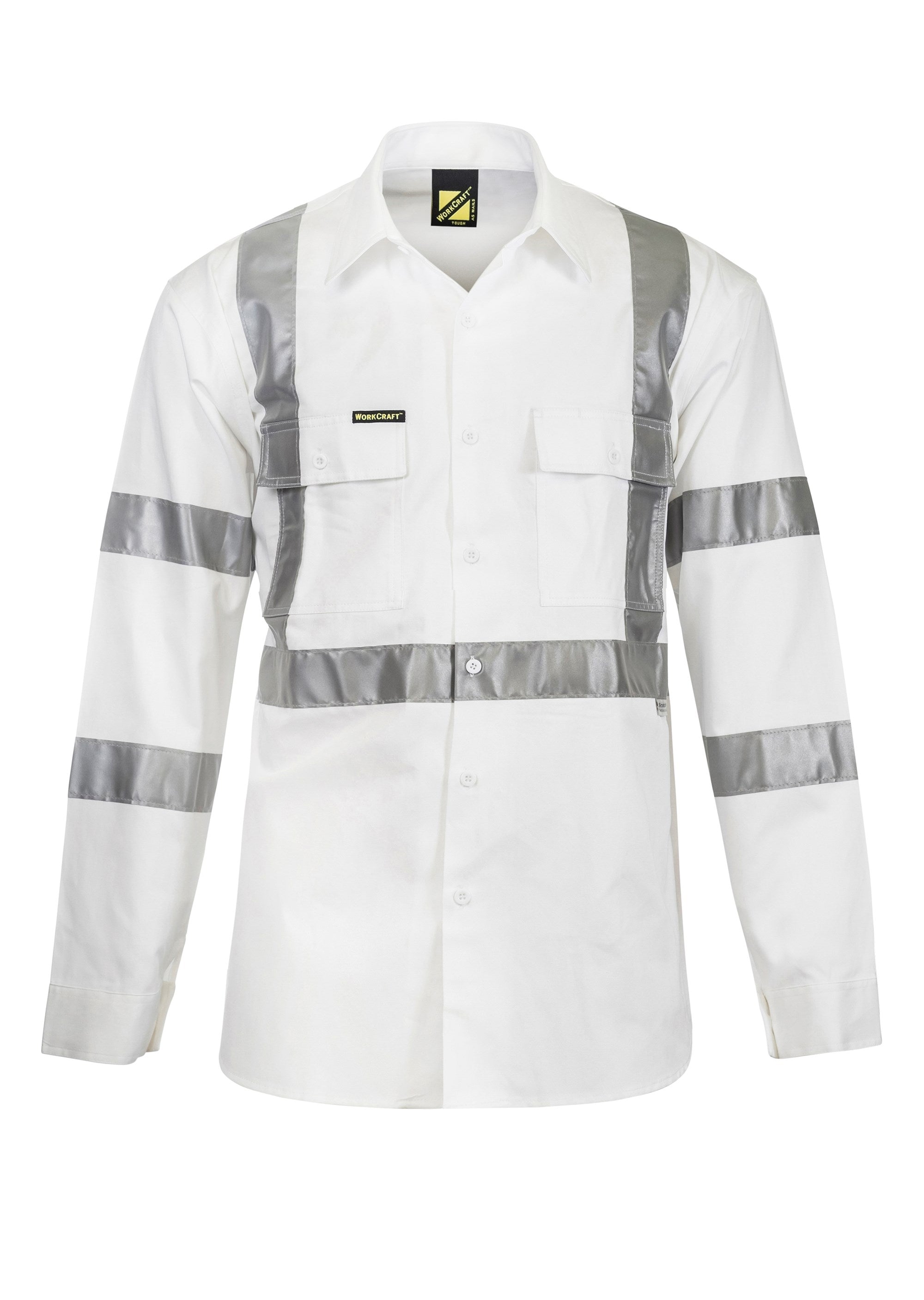 Hi Vis Long Sleeve Shirt With X Pattern And CSR Reflective Tape -day/night Use