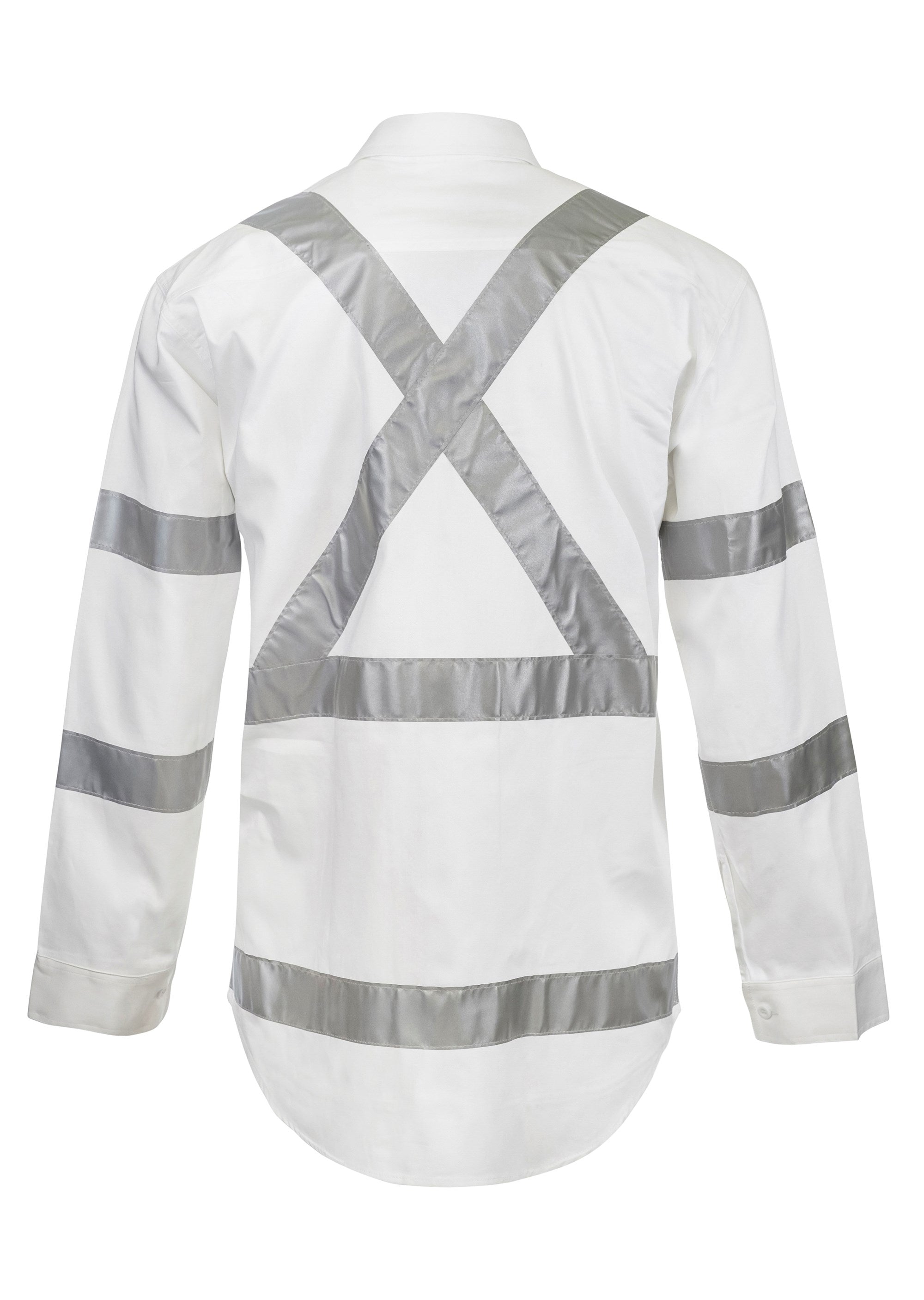 Hi Vis Long Sleeve Shirt With X Pattern And CSR Reflective Tape -day/night Use