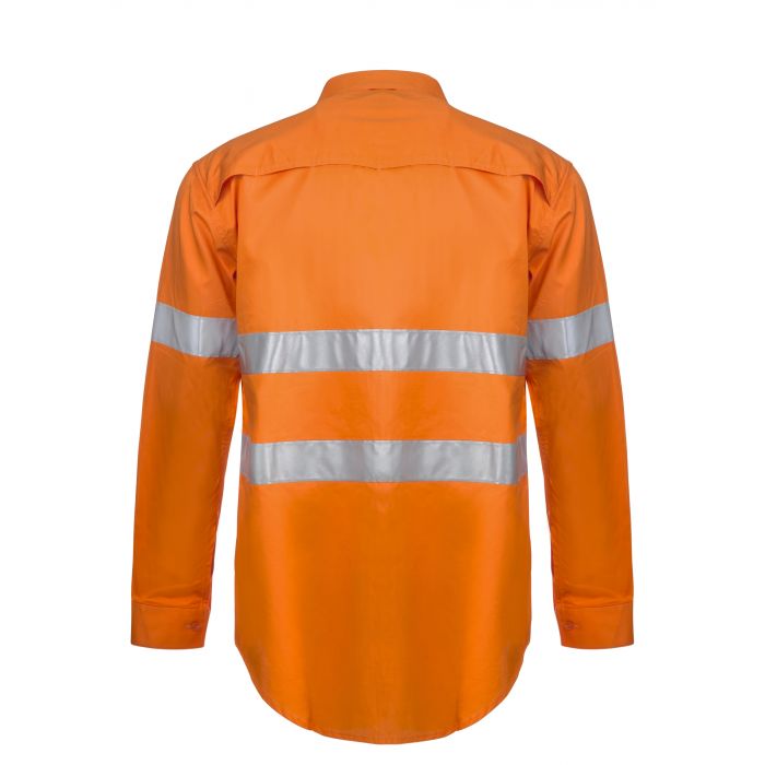 Lightweight Hi Vis L/S Vented Cotton Drill Shirt With CSR Tape