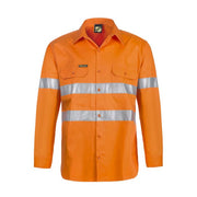 Lightweight Hi Vis L/S Vented Cotton Drill Shirt With CSR Tape