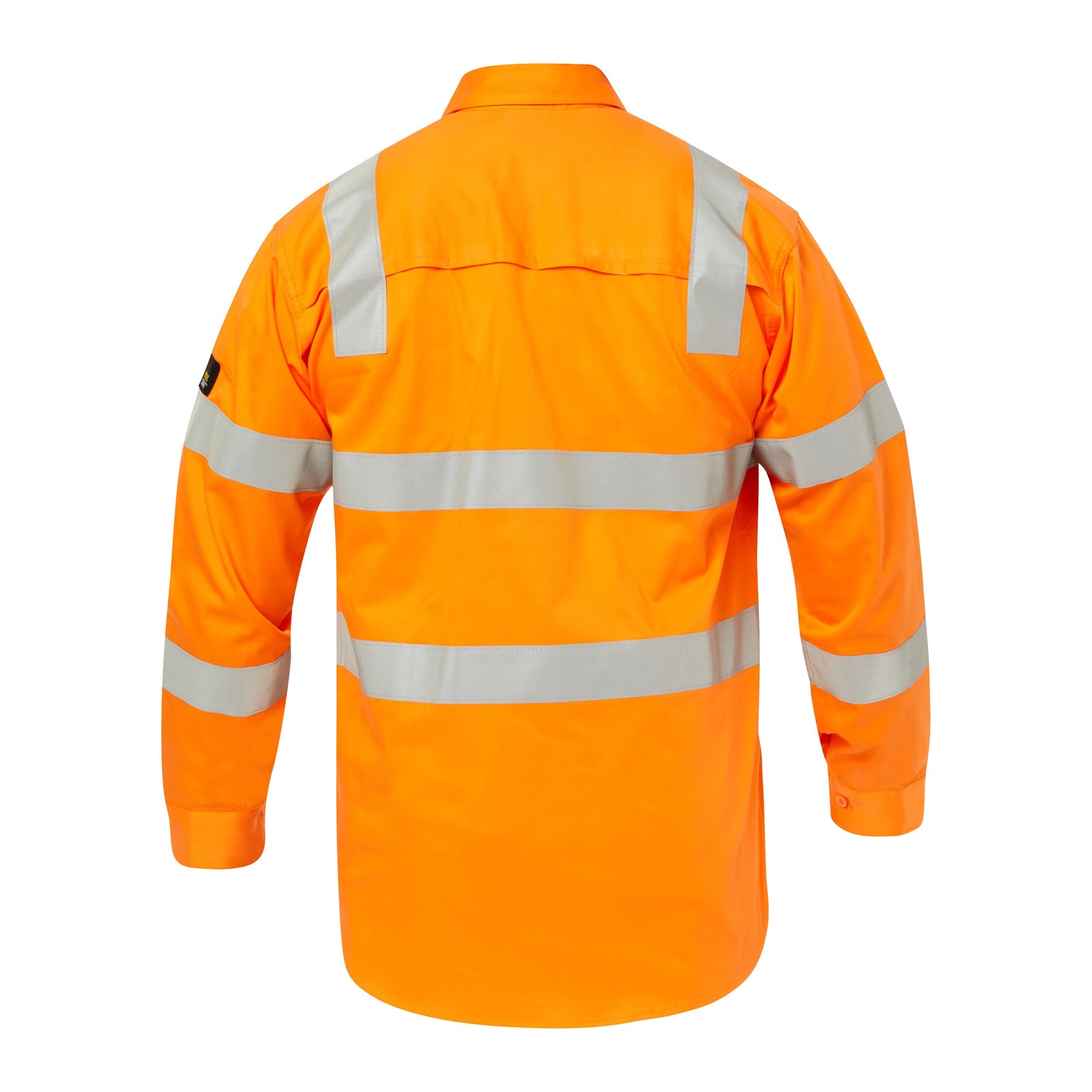 Lightweight Hi Vis Vented Cotton Drill Shirt With Semi Gusset And Shoulder Pattern CSR Reflective Tape