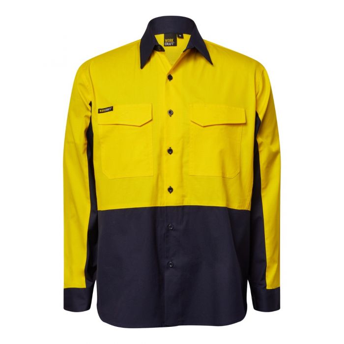 Ripstop Long Sleeve Vented Hi Vis Shirt