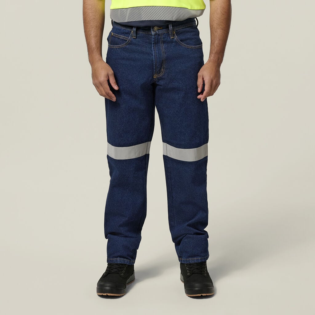 Hard Yakka Washed Denim Jean with Tape Y03513