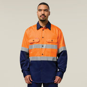 Men's Hi Vis L/S Heavy Weight Drill Shirt w/Tape Y04610