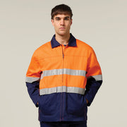 Men's 2 Tone Cotton Drill Jacket with Tape Y06545