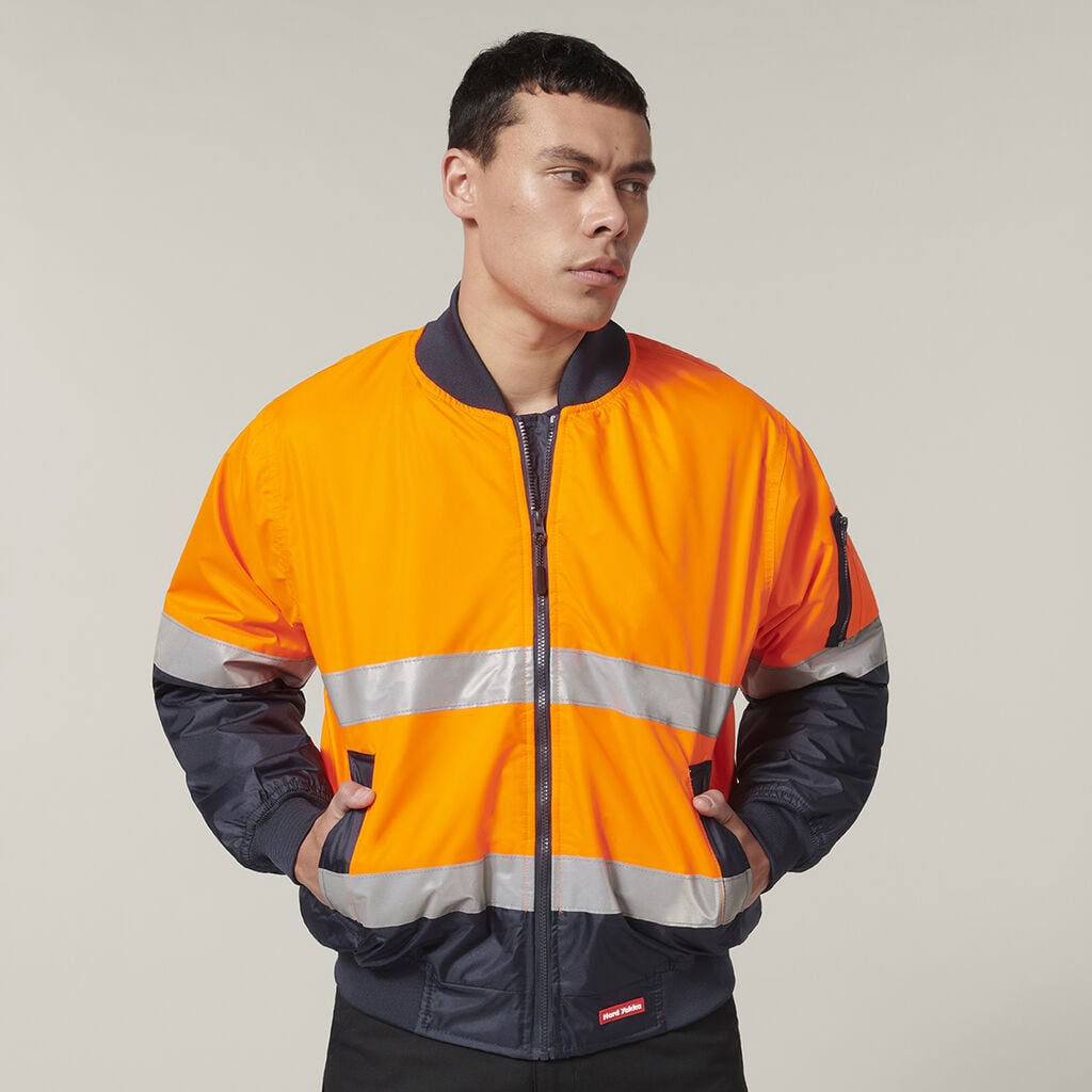 Men's Hi Vis 2 Tone Bomber jacket With Hoop Tape Y06675