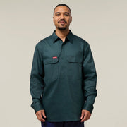 L/Sl Drill Closed Front Shirt Y07530