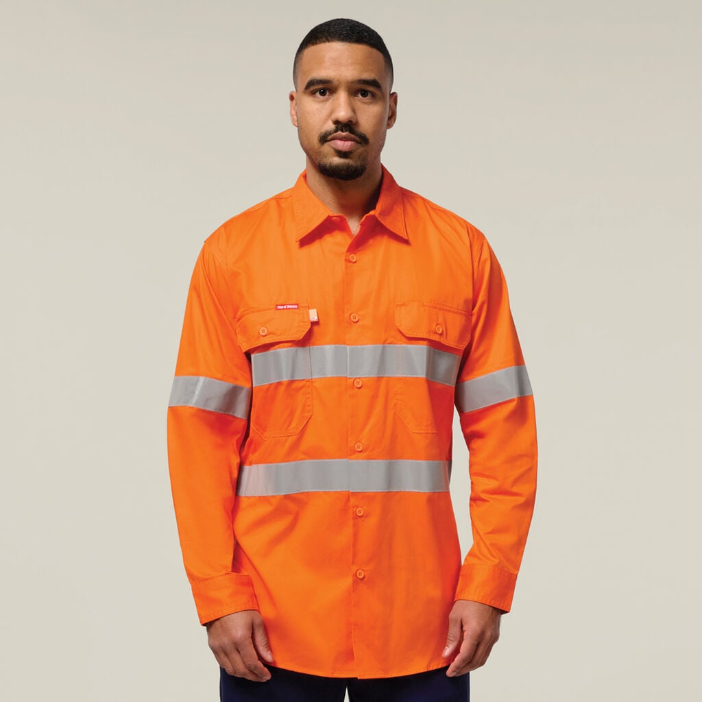 Yakka Koolgear Hi-visibility Cotton Twill Ventilated Shirt with Tape Long Sleeve Y07996