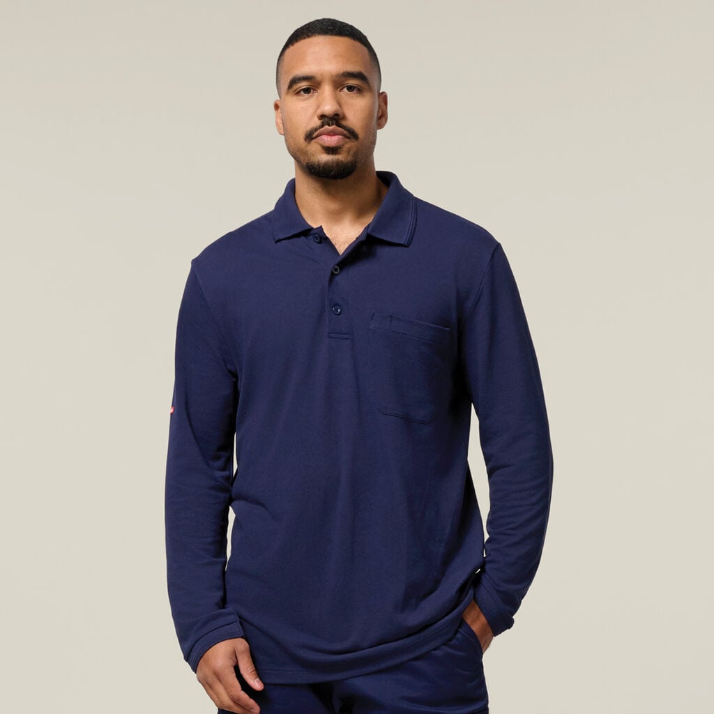 Men's Long Sleeve Hard Yakka Polo Y11307
