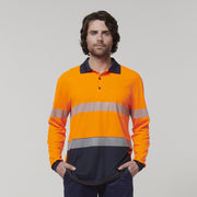 Core Hi Vis Long Sleeve Spliced Segmented Tape Polo Y19619