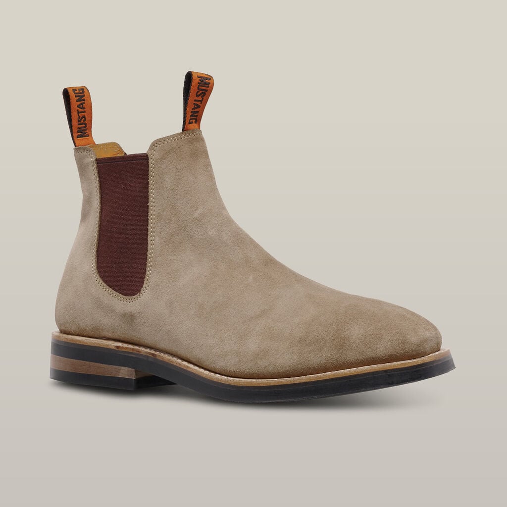 Mustang Signature Pull-up Leather Boot - Taupe Suede Y61063