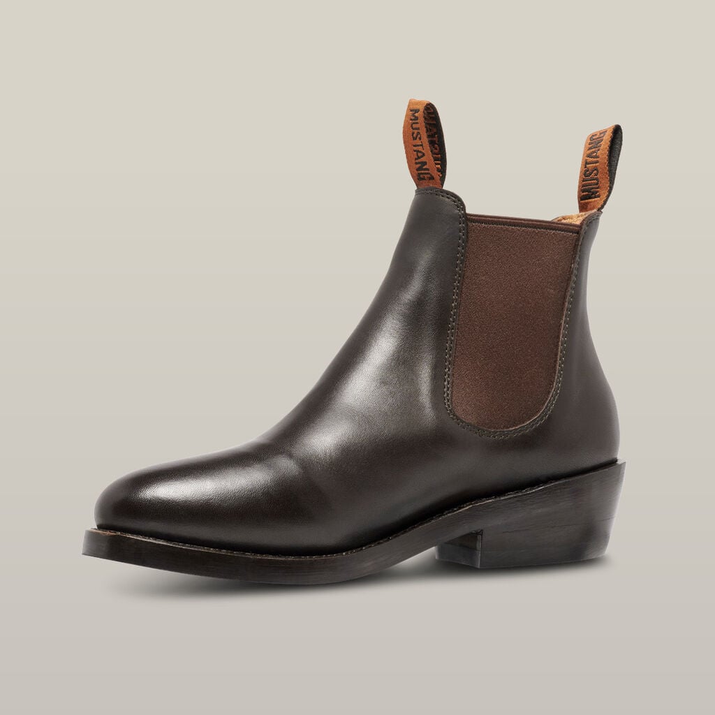 Women's Mustang Signature Pull-up Leather Boot - Brown Y61065