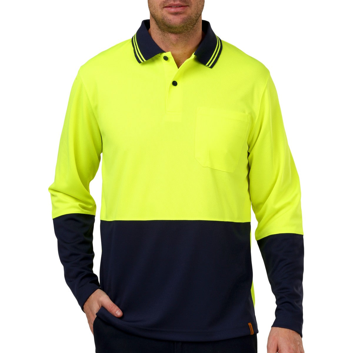 Hi Vis 2 Tone L/SL Micro Mesh Polo