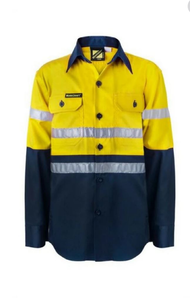 Kids Lightweight Two Tone L/S Shirt With Reflective Tape